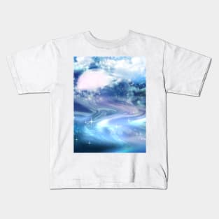 blue fantasy landscape Kids T-Shirt